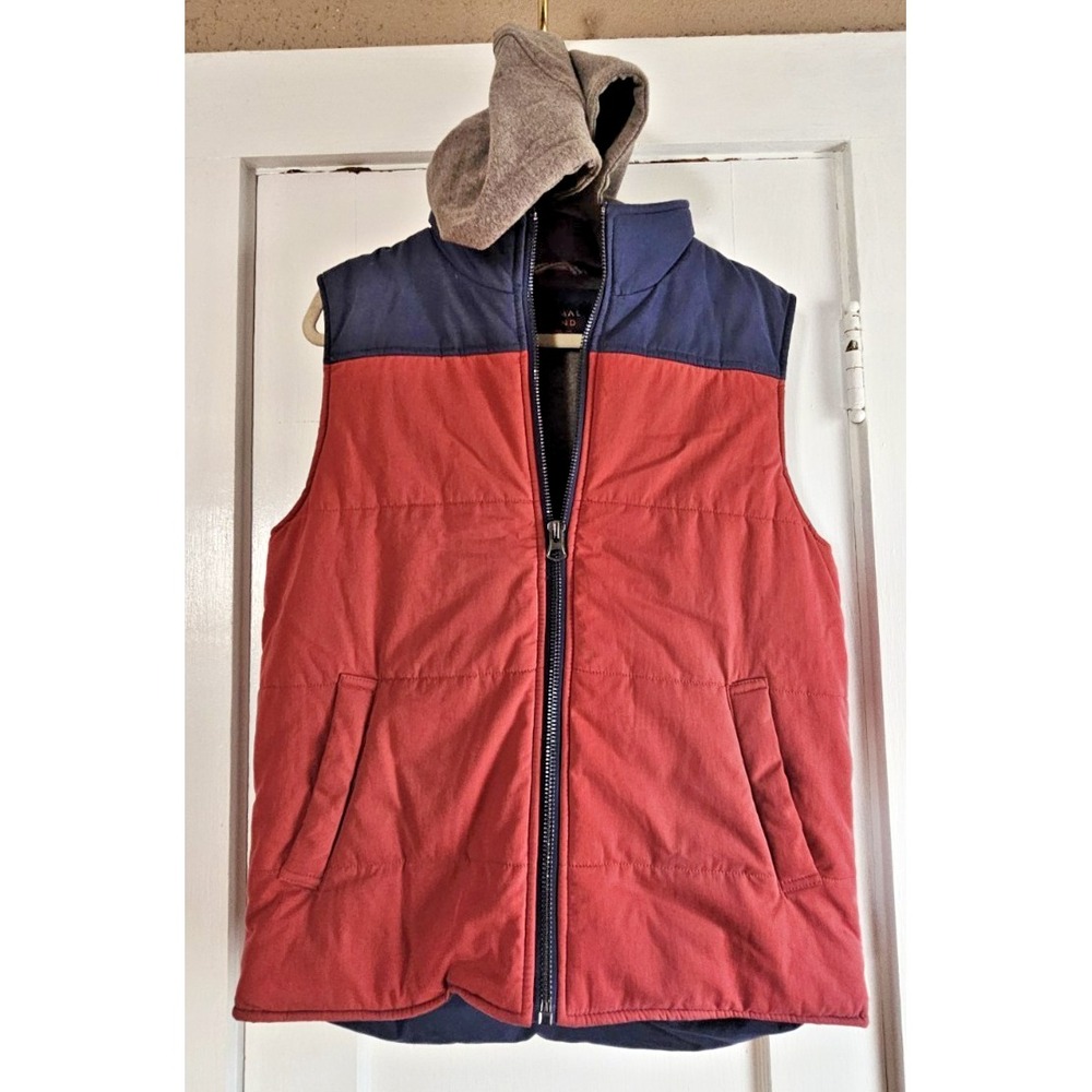 THE NORMAL BRAND SAINT LOUIS Men's M puffer vest insulated w/hood lined‎ cotton